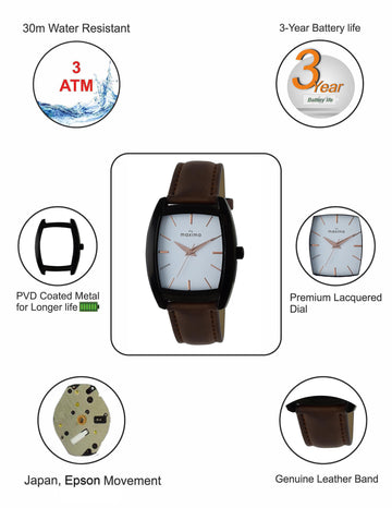 Maxima ATTIVO Men White Dial Analogue Watch - 58471LMGB